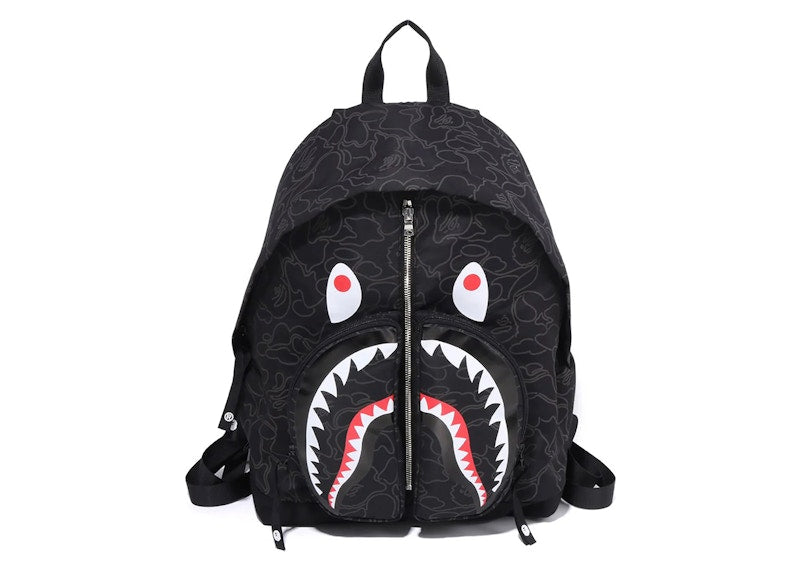 BAPE Neon Camo Shark Day Pack Backpack Black