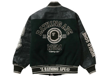 BAPE Bape Patch Varsity Jacket Green
