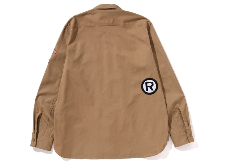 BAPE Bape Relaxed Fit Boyscout Shirt Beige