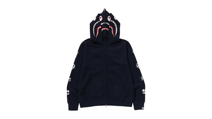 BAPE Bape Us Double Shark Full Zip Hoodie Navy