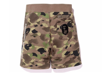 BAPE Bape X Undefeated Camo Shark Sweat Shorts Green