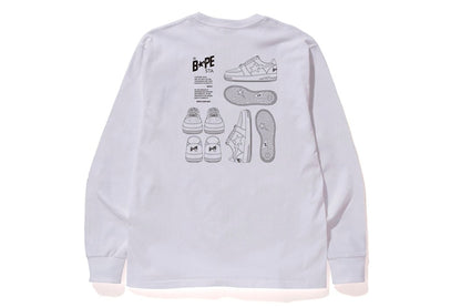 BAPE Bapesta Illustration L/S Tee White