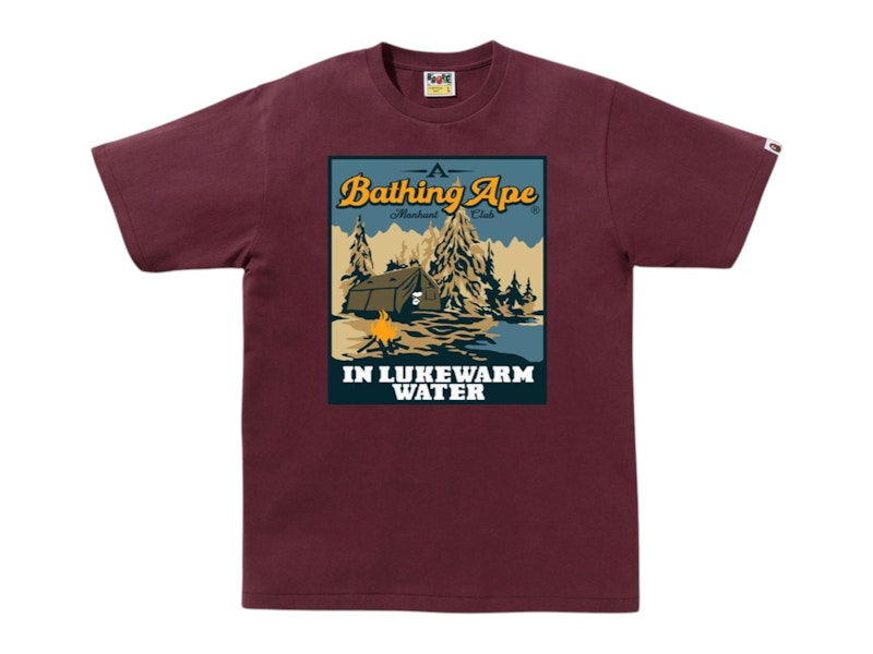 BAPE Base Camp Tee Burgundy