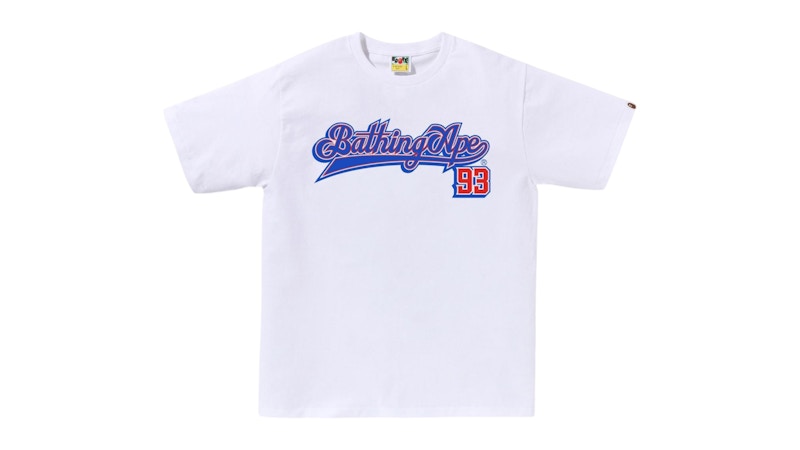 BAPE Baseball Logo Tee White/Blue