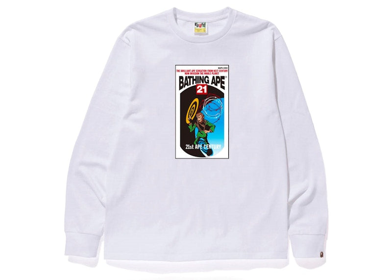 BAPE Bathing Ape 21st Century L/S Tee White