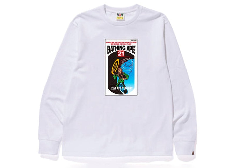 BAPE Bathing Ape Graphic L/S Tee White