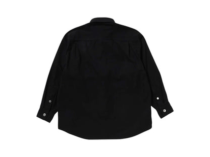BAPE Bathing Ape Logo Canvas L/S Work Shirt Charcoal