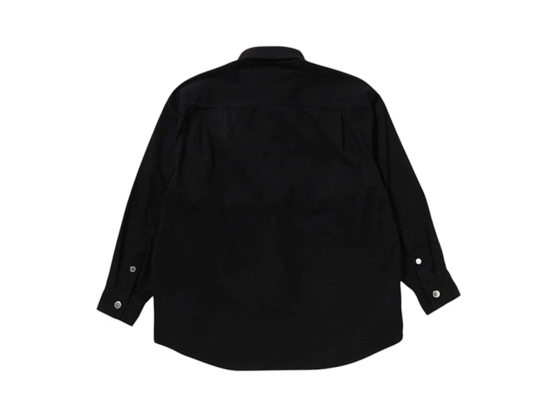 BAPE Bathing Ape Logo Canvas L/S Work Shirt Charcoal