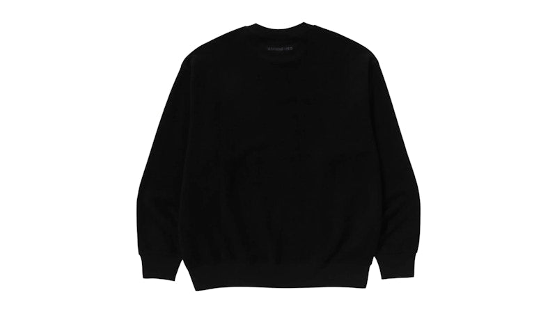 BAPE Bathing Ape Logo Relaxed Fit Crewneck Sweatshirt Black