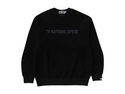 BAPE Bathing Ape Logo Relaxed Fit Crewneck Sweatshirt Black