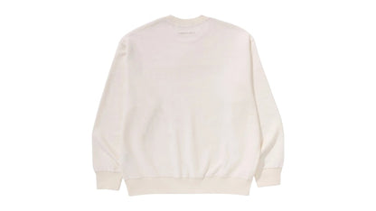 BAPE Bathing Ape Logo Relaxed Fit Crewneck Sweatshirt Ivory