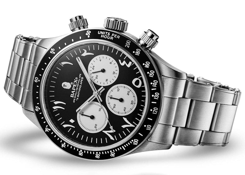 BAPE Bathing Ape Type 4 Bapex Watch Silver/Black