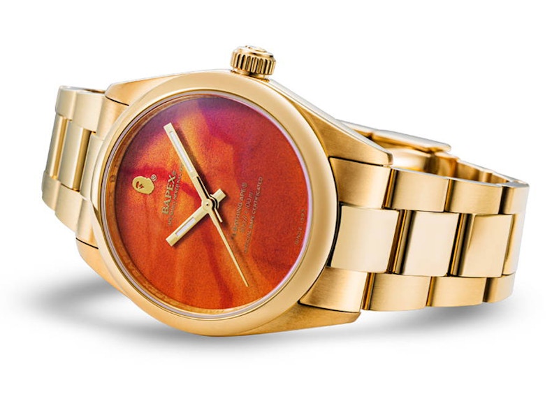 BAPE Bathing Ape Type 7 Bapex Watch Gold/Orange