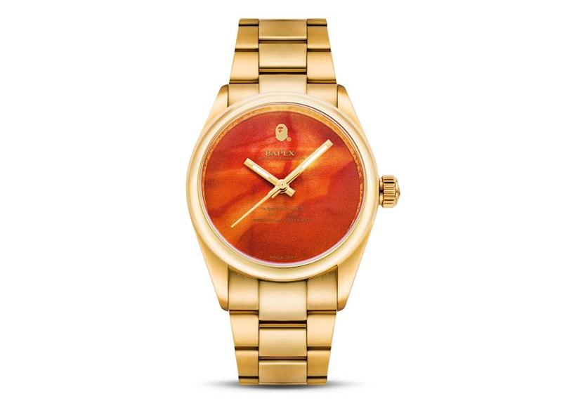 BAPE Bathing Ape Type 7 Bapex Watch Gold/Orange