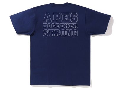 BAPE Bicolor College ATS Tee Navy