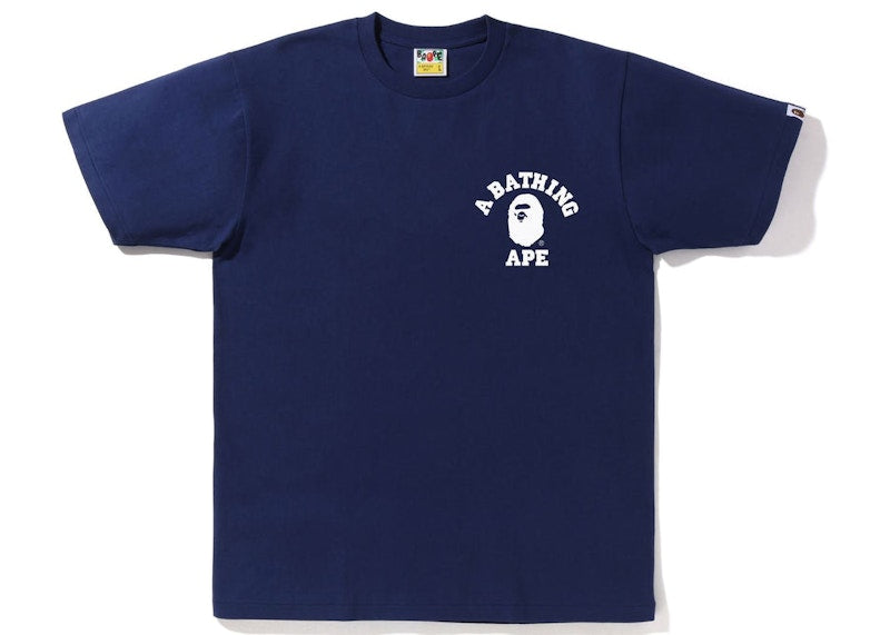 BAPE Bicolor College ATS Tee Navy