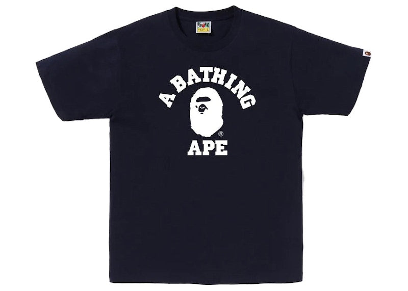 BAPE Bicolor College Tee Navy