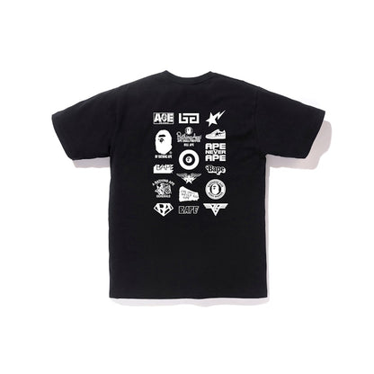 BAPE Bicolor Multi Logo Tee Black
