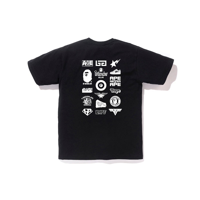 BAPE Bicolor Multi Logo Tee Black