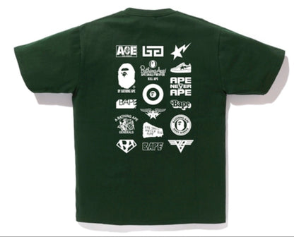BAPE Bicolor Multi Logo Tee Green