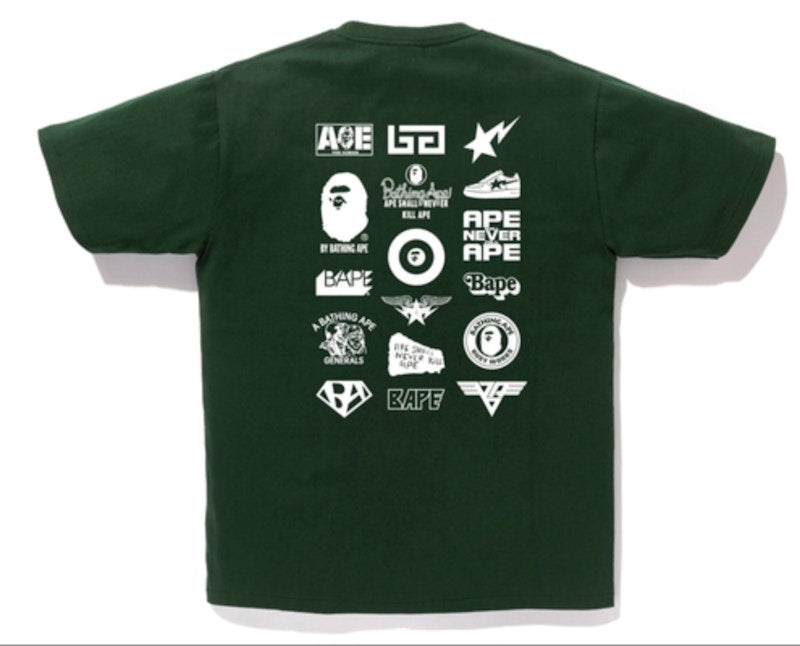 BAPE Bicolor Multi Logo Tee Green