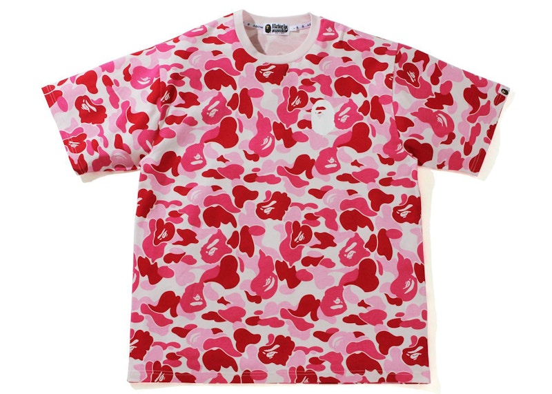 BAPE Big ABC Camo Ape Head Relaxed Fit Tee Pink