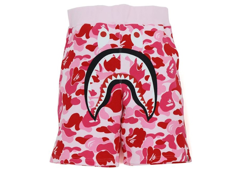 BAPE Big ABC Camo Shark Sweat Shorts Pink