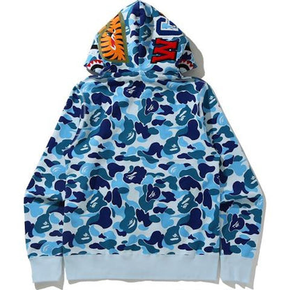BAPE Big ABC Camo Shark Wide Full Zip Double Hoodie Blue