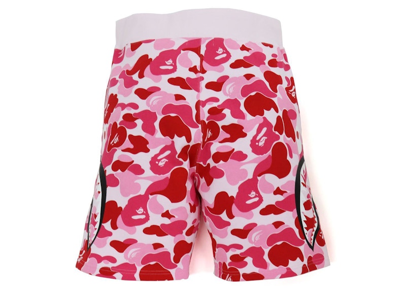 BAPE Big ABC Camo Side Shark Sweat Shorts Pink