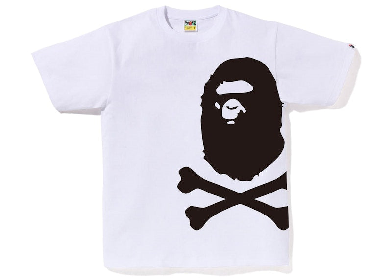 BAPE Big Ape Crossbone Pigment Print Tee White Black