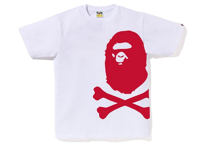 BAPE Big Ape Crossbone Pigment Print Tee White Pink
