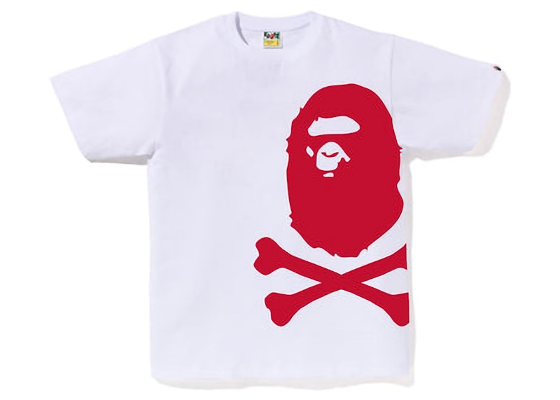 BAPE Big Ape Crossbone Pigment Print Tee White Pink