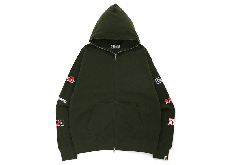 BAPE Big Ape Head Digital Mosaic Relaxed Fit Full Zip Hoodie Olivedrab