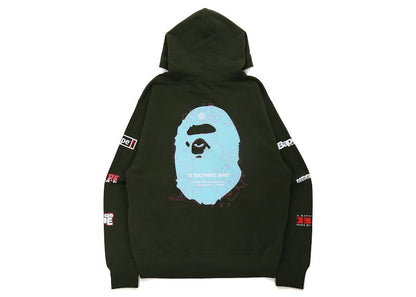 BAPE Big Ape Head Digital Mosaic Relaxed Fit Full Zip Hoodie Olivedrab