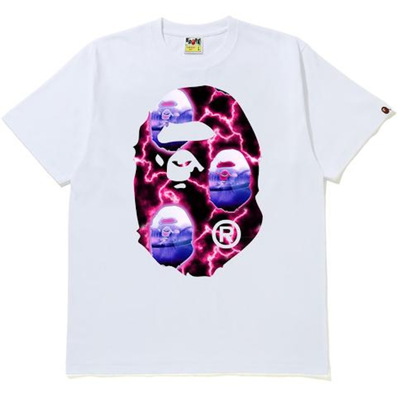 BAPE Big Ape Head Lightning Tee White