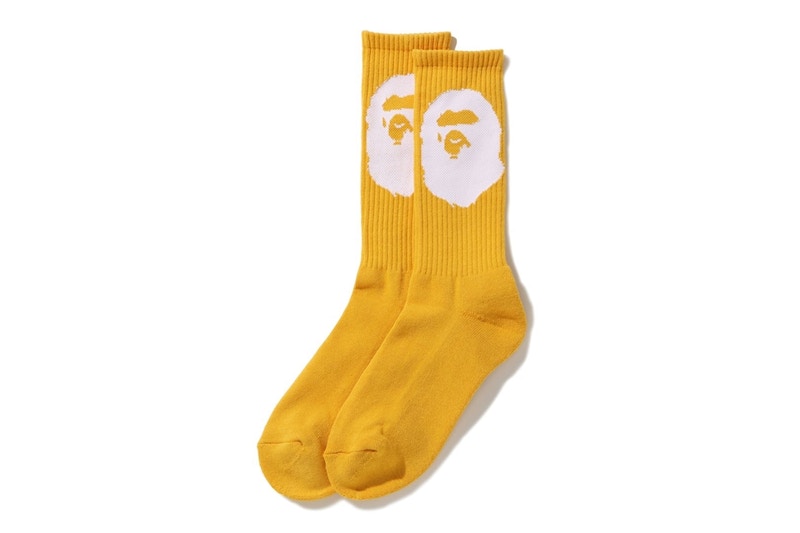 BAPE Big Ape Head Socks Yellow