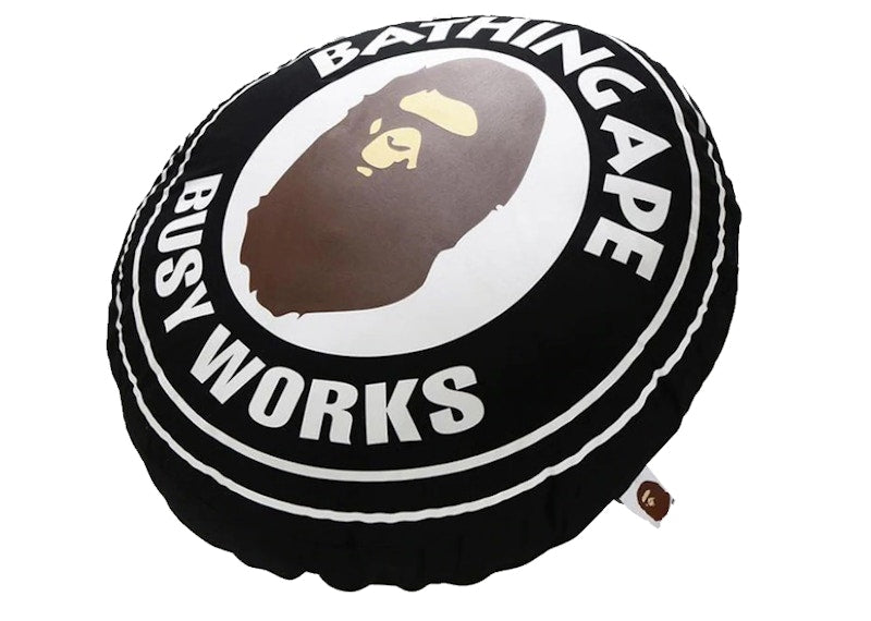 BAPE Big Busy Work Shop BWS Circle Cushion Black