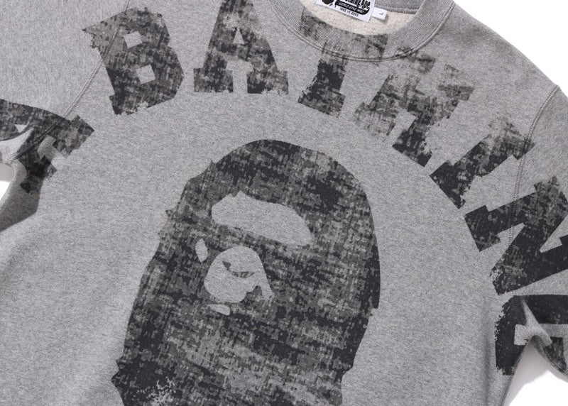 BAPE Big College Crewneck Gray