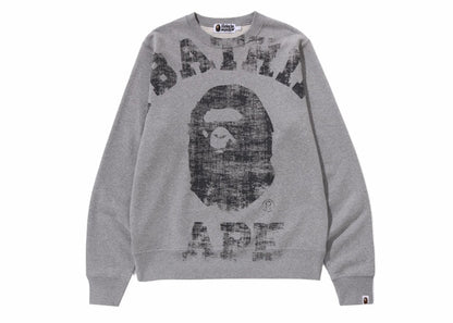 BAPE Big College Crewneck Gray