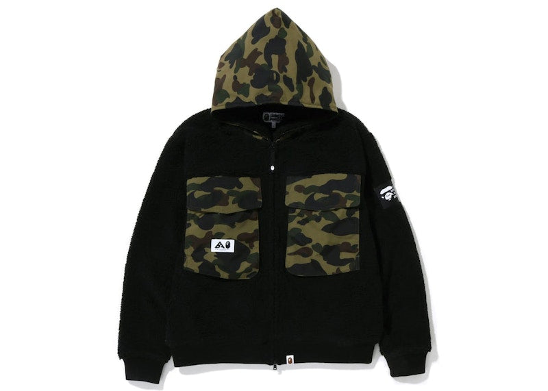 BAPE Big Pocket Relaxed Fit Boa Jacket Black
