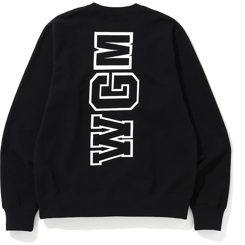 BAPE Big WGM Shark Emblem Wide Crewneck Black