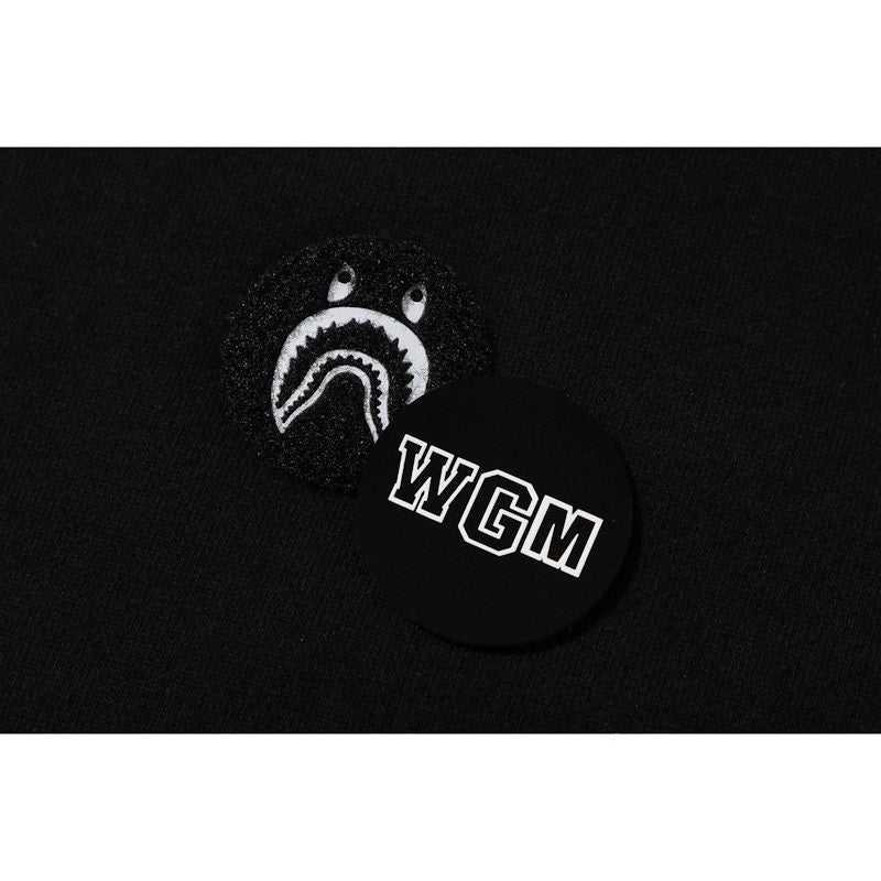 BAPE Big WGM Shark Emblem Wide Crewneck Black