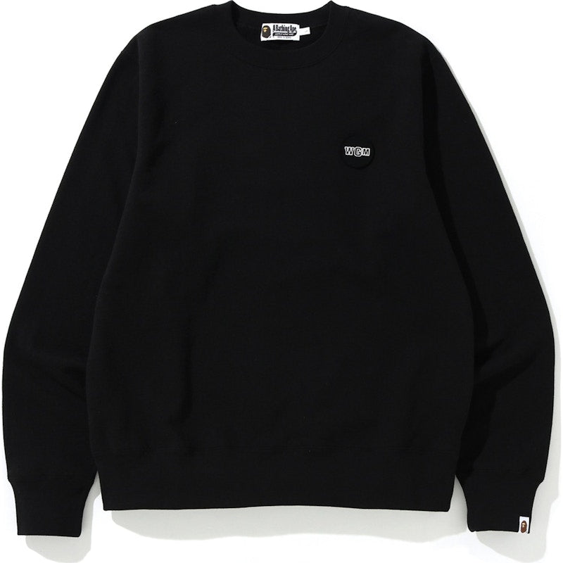 BAPE Big WGM Shark Emblem Wide Crewneck Black
