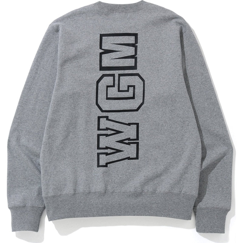 BAPE Big WGM Shark Emblem Wide Crewneck Grey