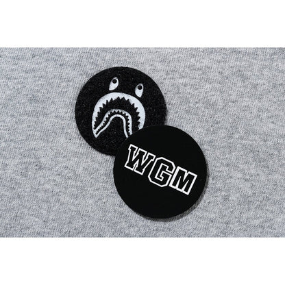 BAPE Big WGM Shark Emblem Wide Crewneck Grey