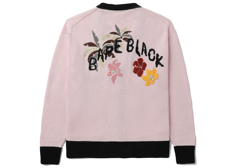 BAPE Black Ape Head Embroidery Cardigan Pink