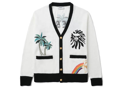 BAPE Black Ape Head Embroidery Cardigan White