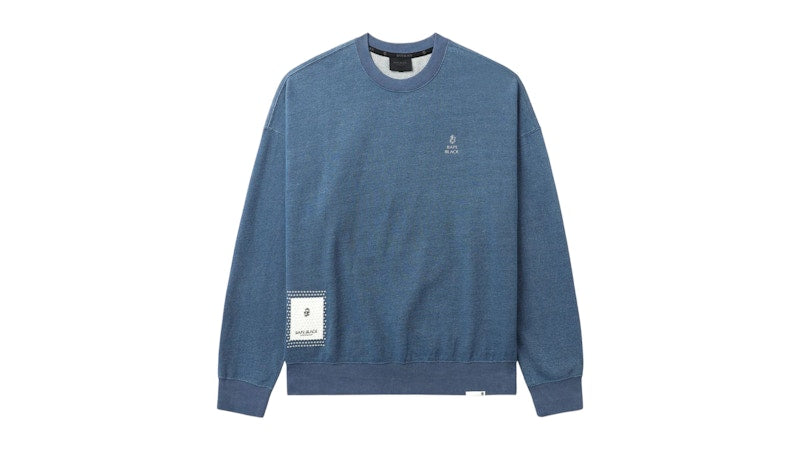 BAPE Black Embroidery Indigo Sweatshirt Indigo