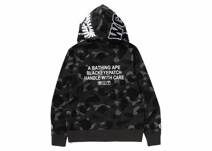 BAPE Black Eye Patch Color Camo Shark Full Zip Hoodie Black