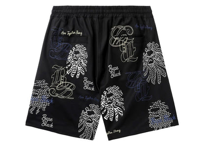 BAPE Black Graphic Stitch Shorts Black
